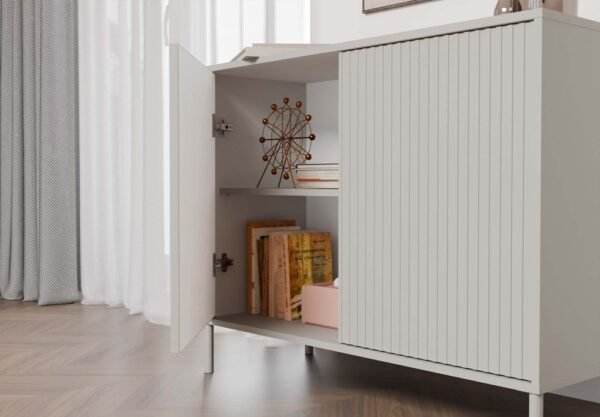 Komoda Kamaro 2D Slim Kaszmir - Ryflowane fronty