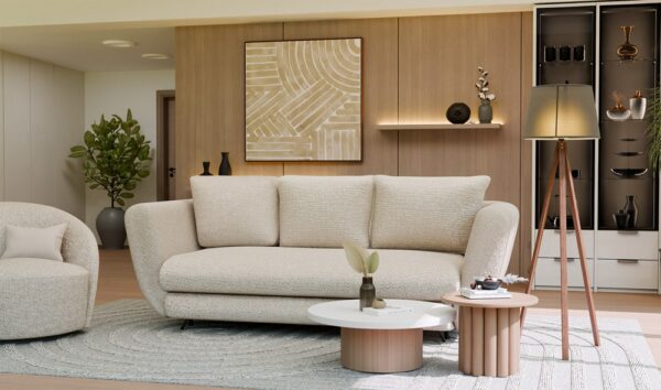 Sofa Saris Beżowa - Czarne nóżki