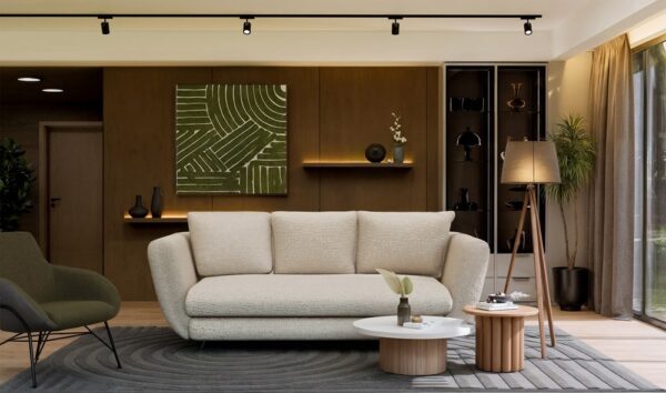 Sofa Saris Beżowa - Czarne nóżki