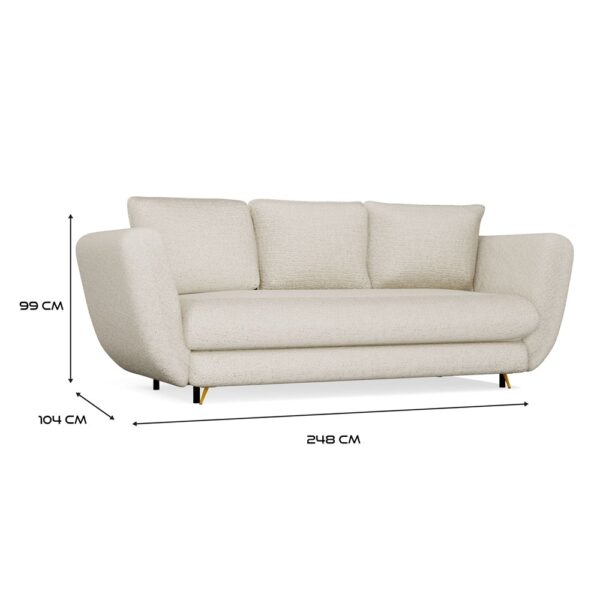 Sofa Saris Beżowa - Złote nóżki