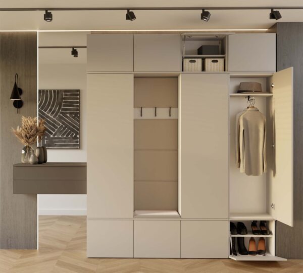 Garderoba Haga IV 3Sz1W Kaszmir 3x Szafa + Wieszak