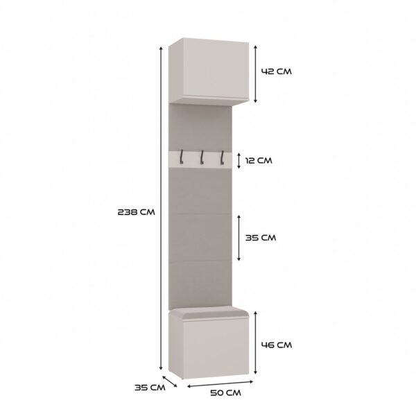 Garderoba Haga IV 3Sz1W Kaszmir 3x Szafa + Wieszak