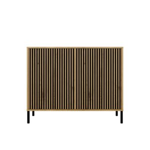 Komoda Kamaro 2D Slim Dąb Artisan - Ryflowane fronty