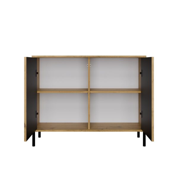 Komoda Kamaro 2D Slim Dąb Artisan - Ryflowane fronty