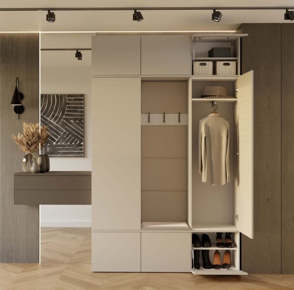 Garderoba Haga III 2Sz1W Kaszmir 2x Szafa + Wieszak