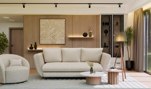 Sofa Saris Beżowa - Czarne nóżki