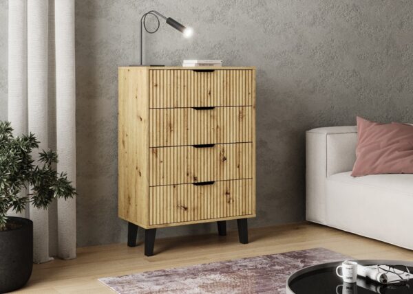 Komoda Scandi 4S Slim Dąb Artisan