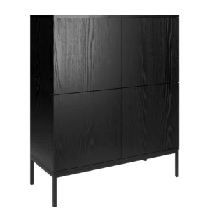 INDUST Komoda Loftowa wysoka 120 cm z drzwiczkami i metalowymi nogami