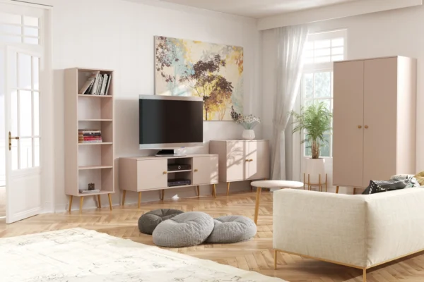 25_2.webp Komoda BOHO z drzwiczkami na wysokich drewnianych nogach - Macchiato
