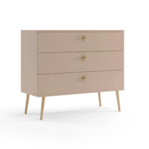 Komoda BOHO z szufladami na wysokich drewnianych nogach + Cichy domyk - Macchiato