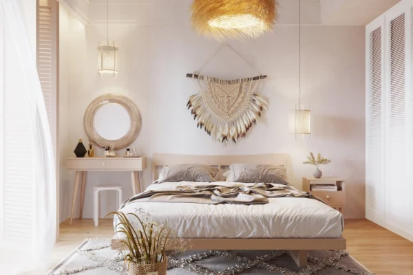 68_3.webp Konsola BOHO z szufladą na wysokich drewnianych nogach + cichy domyk - Macchiato
