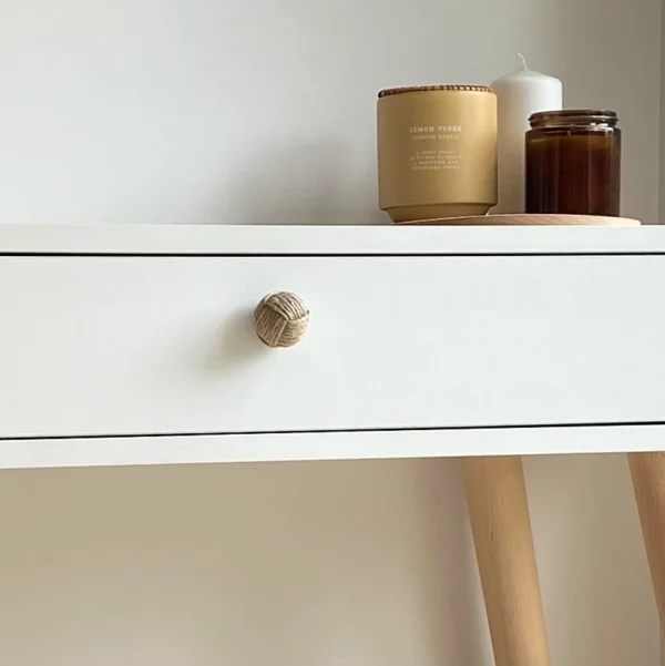 69_2.webp Konsola BOHO z szufladą na wysokich drewnianych nogach + cichy domyk - Róż naturalny