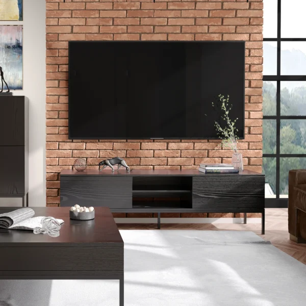 INDUST Szafka Loftowa RTV 170 cm z 2 szufladami i metalowymi nogami
