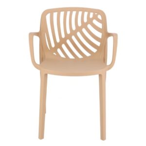 Plastikowe krzesło ogrodowe, uv protection, 79x52,2x55cm, beżowy