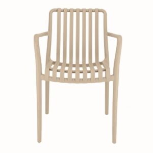 Plastikowe krzesło ogrodowe, uv protection, 81x56x58cm, beżowy