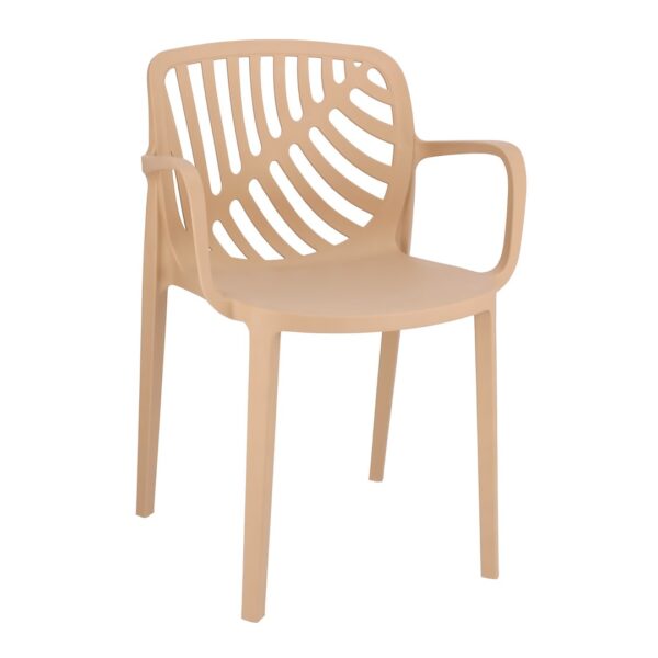 Plastikowe krzesło ogrodowe, uv protection, 79x52,2x55cm, beżowy