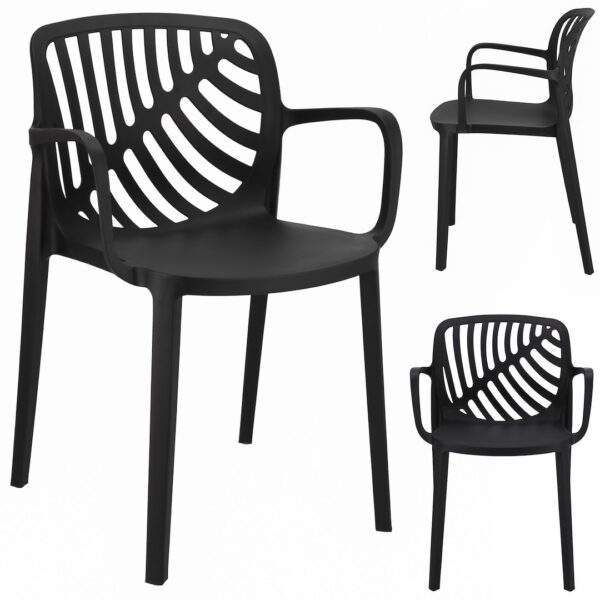 Plastikowe krzesło ogrodowe, uv protection, 79x52,2x55cm, czarny