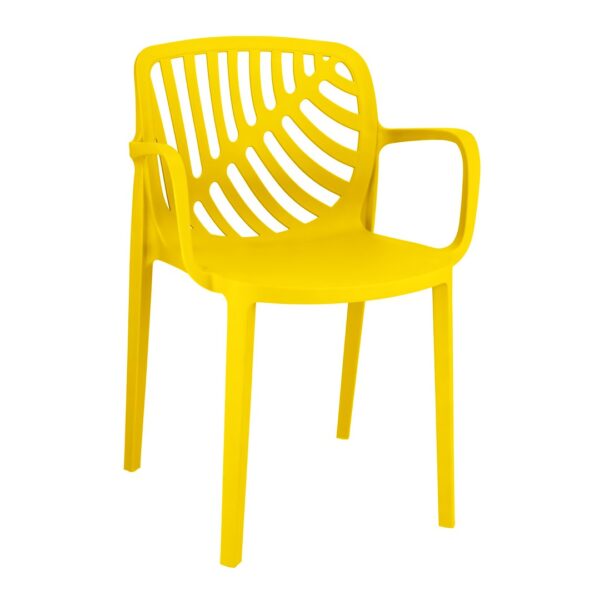 Plastikowe krzesło ogrodowe, uv protection, 79x52,2x55cm, żółty