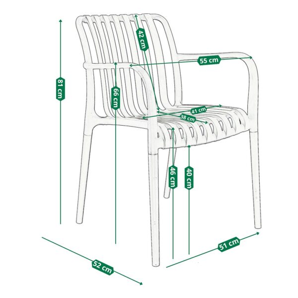 Plastikowe krzesło ogrodowe, uv protection, 81x56x58cm, czarny