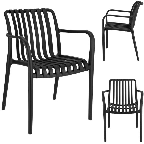 Plastikowe krzesło ogrodowe, uv protection, 81x56x58cm, czarny