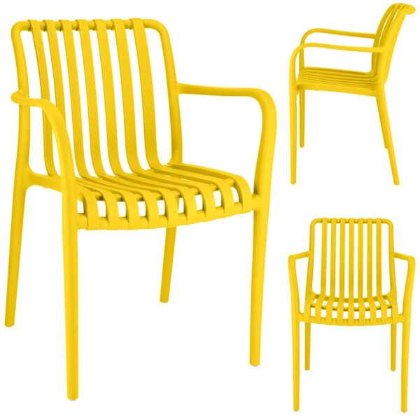 Plastikowe krzesło ogrodowe, uv protection, 81x56x58cm, żółty